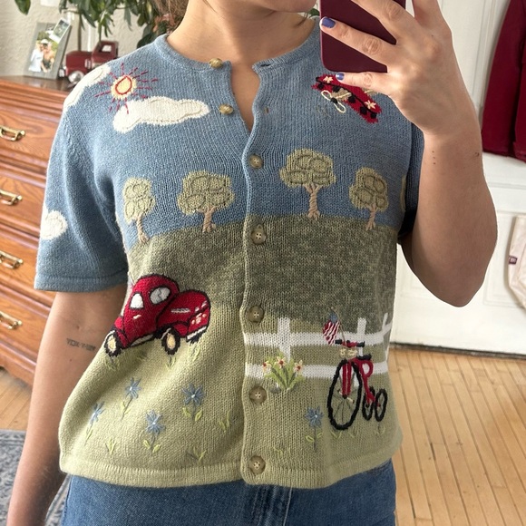 Christopher & Banks Sweaters - Christopher & Banks Blue Knit Cardigan